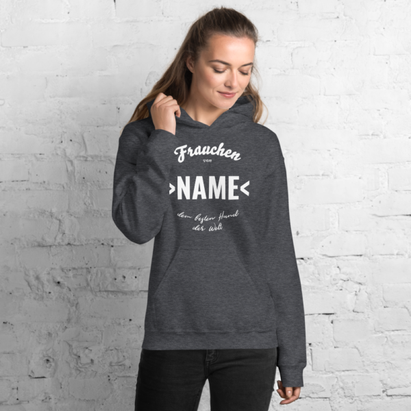 Frauchen von dem besten Hund der Welt Hoodie Pullover Personalisierbar Geschenk